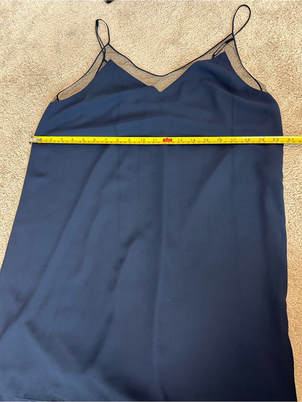 Aritzia Babaton Navy Blue black Mesh Slip Dress L Sleeveless Sheer Overlay NWOT - Picture 9 of 14